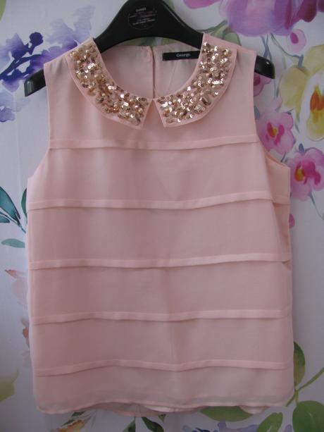 Sváteční růžová halenka s flitry, george,146