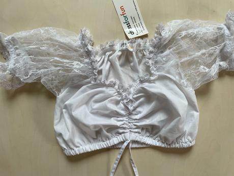 Nový krajkový crop top, vel s, dress for fun, s
