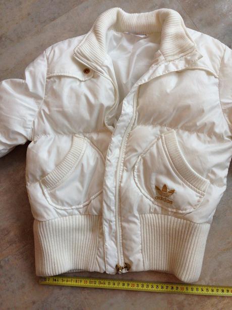 Bílá zimní sport péřová bunda adidas, vel. 36, s, adidas,s