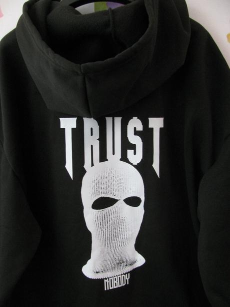 Černá mikina s kapucí oversize nobody, xl