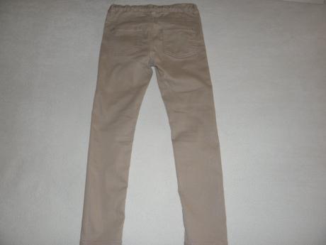 Béžové třpytivé slim kalhoty zn. reserved vel.122, reserved,122
