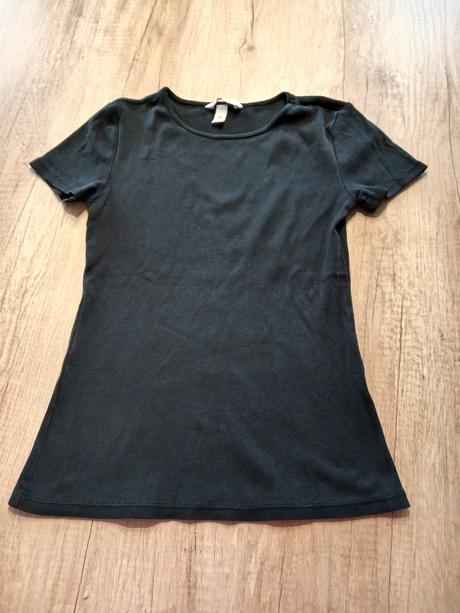 Žebrované tričko krátký rukáv hm vel. s, h&m,s