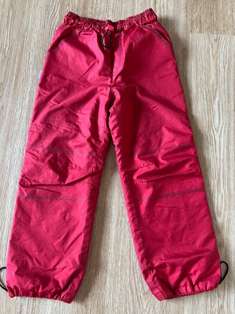 Zateplené kalhoty + zimní doplňky - karkulka, 122