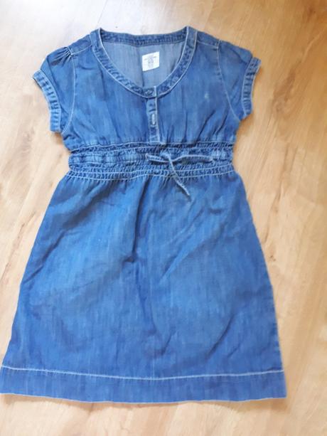 Džínové riflové šaty, h&m,140