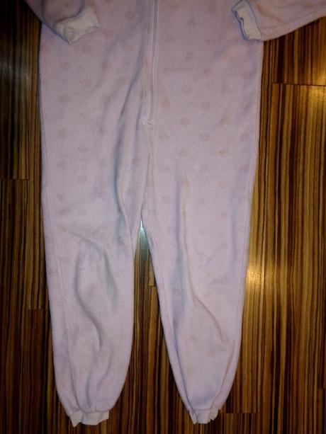 Růžový flísový overal s puntíky 134/140, pepperts,134