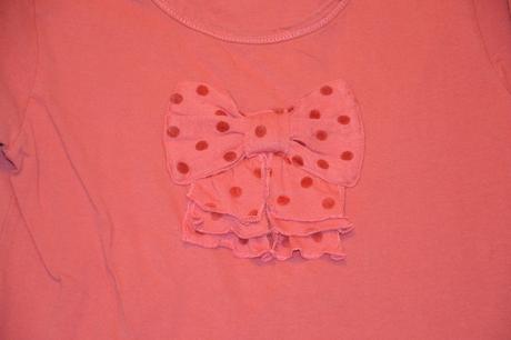 Bavlněné triko dl. rukáv s mašlí, pumpkin patch,134