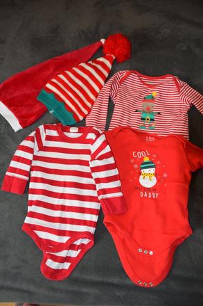 Vánoční body + čepičky, 2+1 zdarma, zn. f&f,vel.74, 74