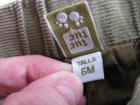 Zateplené nové khaki manšestrové kalhoty tuc tuc, tuc tuc,68