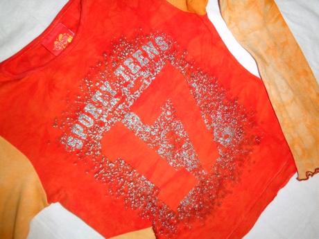 Nádherné svítivě oranžové batikované tričko, crashone,110