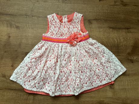Slavnostní oranžové šatičky s krajkou (vel. 92), mothercare,92