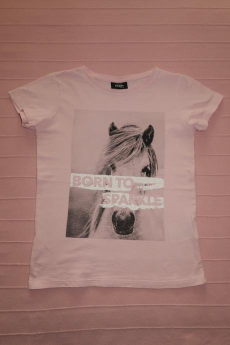 Tričko růžové - kůň, takko,134