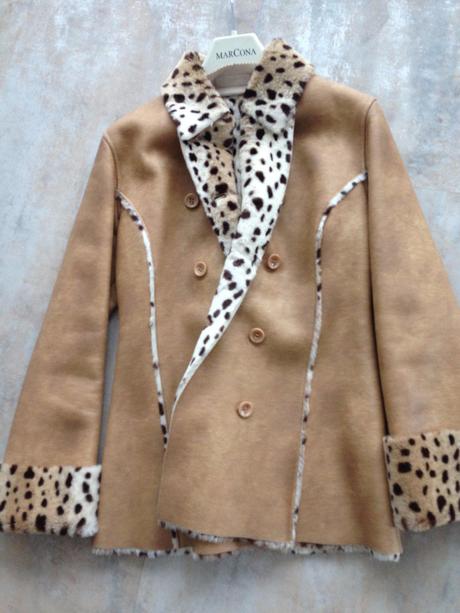 Kabát sako kožešina leopard zn.lipstick vel s 36, s