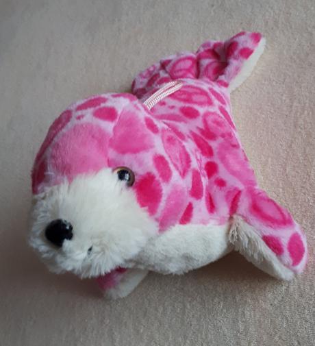 Dětský hračka - růžový plyšový tuleň,