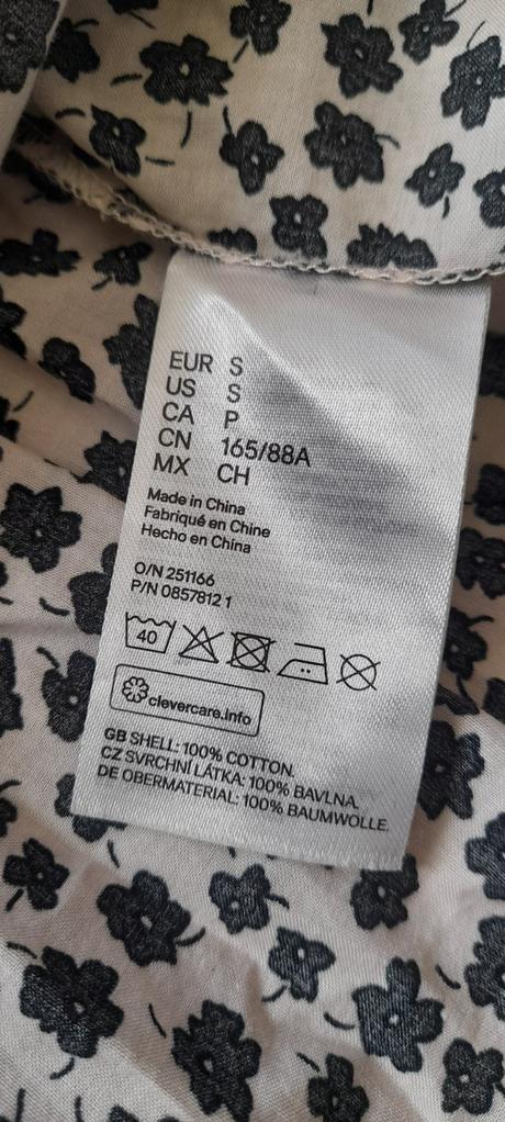 H&m květované bavlněné šaty s nabíranými rukávy, h&m