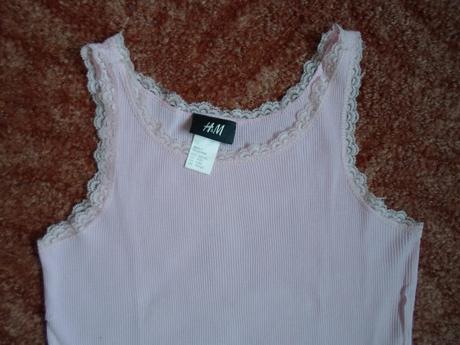 Růžové tričko tílko, h&m,122