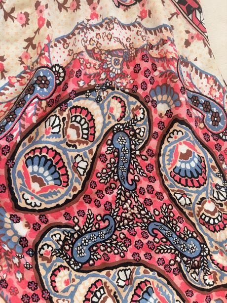 Paisley vzor šaty růžovo/cerno/bezove xs, xs
