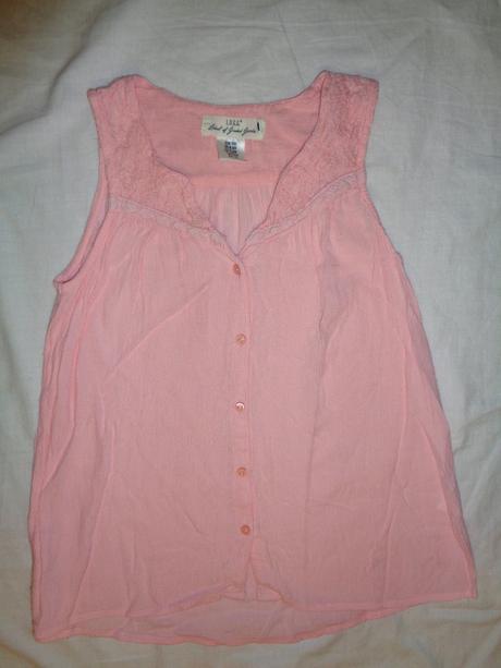 Krásná vzdušná růžová halenka s krajkou, h&m,140