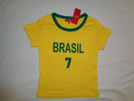 Krásné žlutozelené bavlněné tričko brasil, 122 / 128