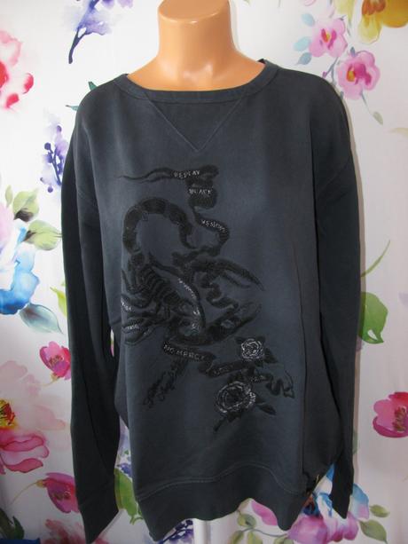 Dámská tmavě modrá mikina scorpion oversize, replay,xxl