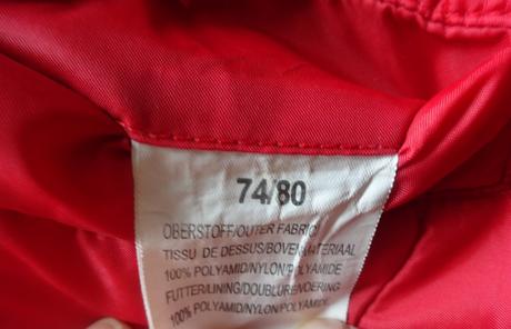 Zateplená červená vesta, vel. 74/80, 80