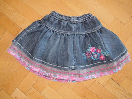 Riflová sukně , květovaná matalan, 86,, f&f,86