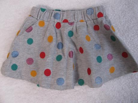 Hezká bavlněná sukně s puntíky, teplákovina, 92