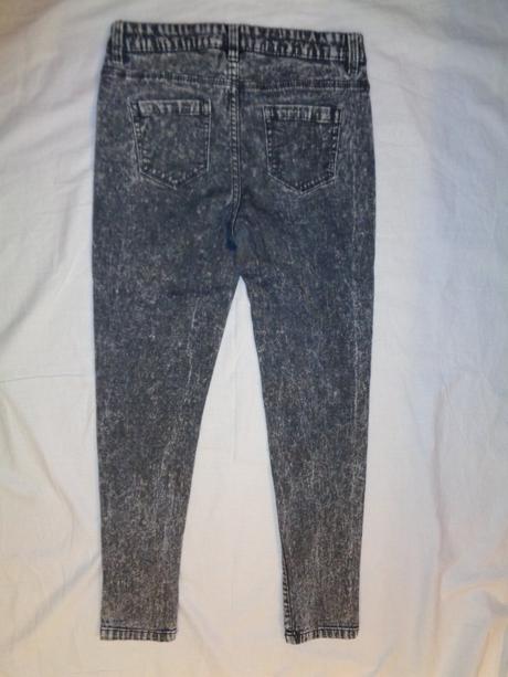 Luxusní šedočerné elastické skinny, 158