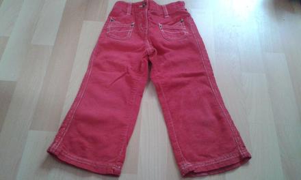 Manžestráky pro holčičky - červené, vel. 2-3 roky, george,98