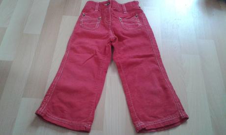 Manžestráky pro holčičky - červené, vel. 2-3 roky, george,98