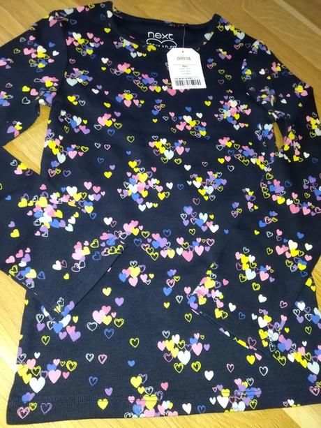 Žebrované tričko se srdíčky 128 next, next,128