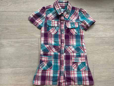 Dívčí kostkované šaty, okay, vel. 116, okay,116
