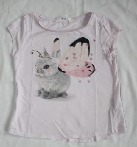 Va63 tričko s něžným králíčkem 6-7 let, h&m,122