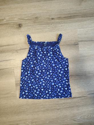 Dívčí top/tílko/triko 146/152 modrý leopard, 146