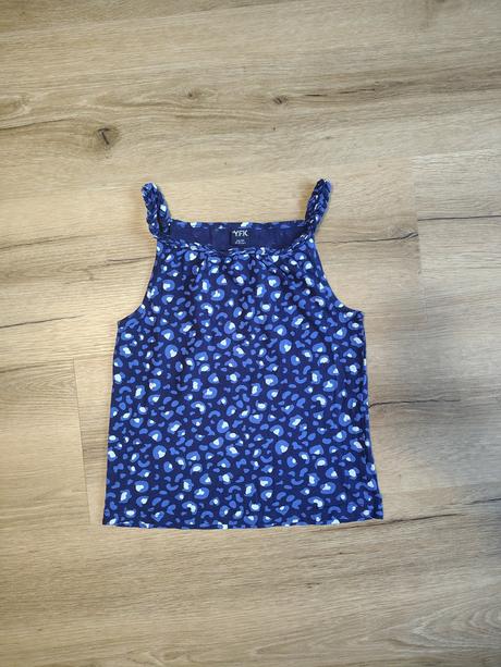 Dívčí top/tílko/triko 146/152 modrý leopard, 146