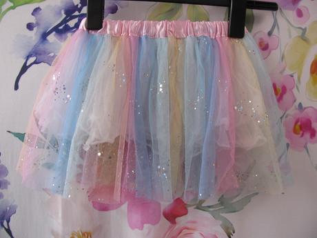 Barevná tylová sukně s třpytkou, primark,98