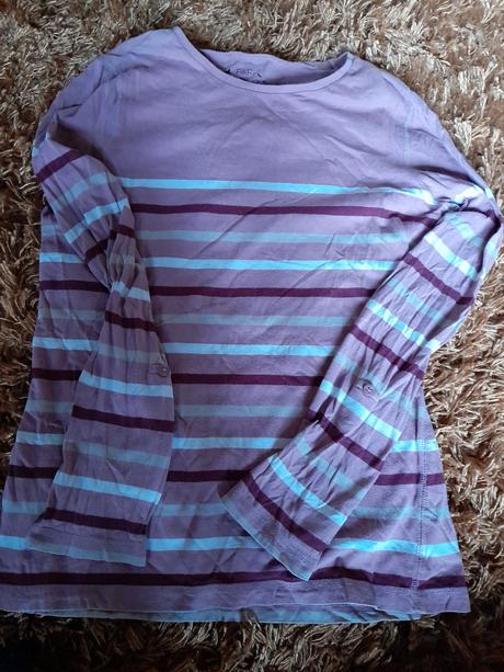 Vínové pruhované triko pro slečnu, 164