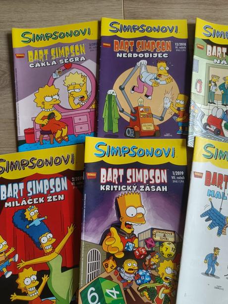 Simpsonovi časopisy, 12 ks, rok 2018+2019,