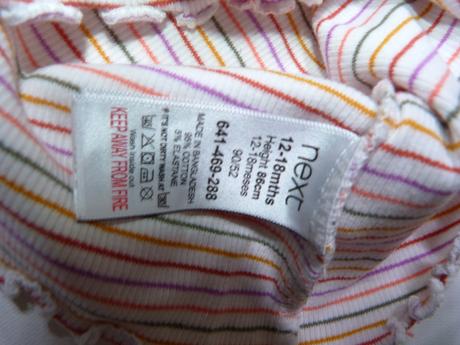 Žebrované barevně pruhované tričko vel.86, next,86