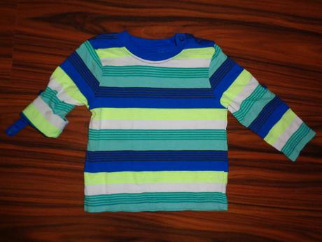 Nádherné pruhované tričko - rolovací rukávy, topomini,74