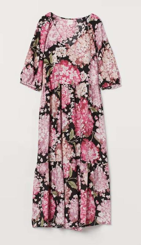 Dámské letní šaty květované midi h&m s m 36 38, h&m,s