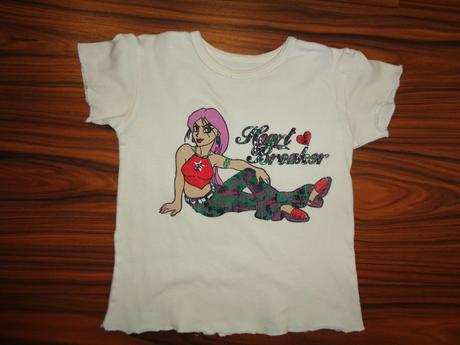 Pěkné smetanové tričko s holkou, 116