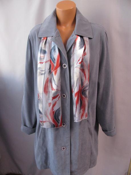 Přechodní šedý dámský kabátek, xl