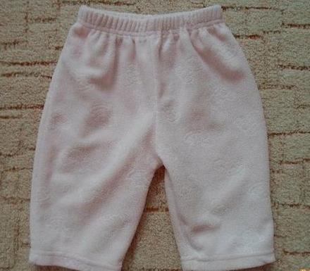 Růžové flaušové tepláky, tapláčky, kalhoty, 62