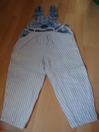 Džíny - lacláče - sv. modré s proužky, vel. 98, 98