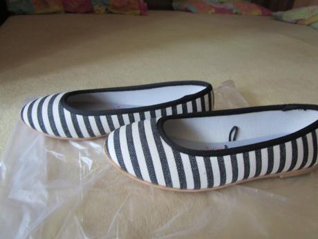 Nové pěkné balerínky, černobílý proužek, vel. 36,, pepperts,36