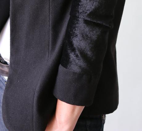 Dámske čierne sako - vlna a zamat veľ. s, s