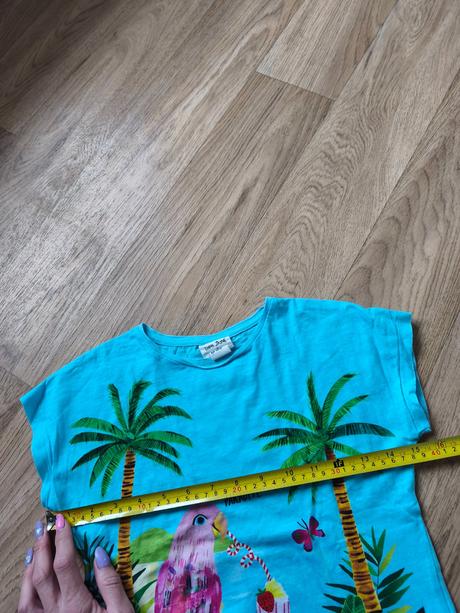 Tyrkysové tričko s paposkem h&m 110-122, h&m,110