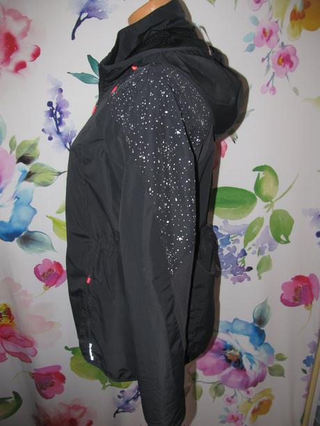 Krásná modrá přechodná bunda s kapucí, větrovka, active,38