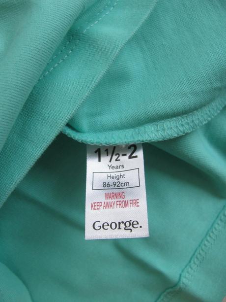 Bavlněné tyrkysové tričko,halenka s mašličkami, george,92