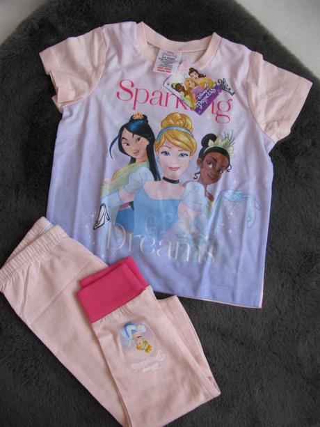 Růžové bavlněné pyžamko s princeznami disney, disney,98